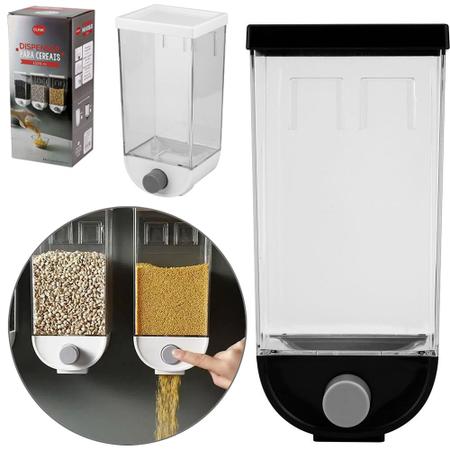 Imagem de Dispenser porta cereal de parede de acrilico com autoadesivo 1500ml 25,5x11,5x9,5cm