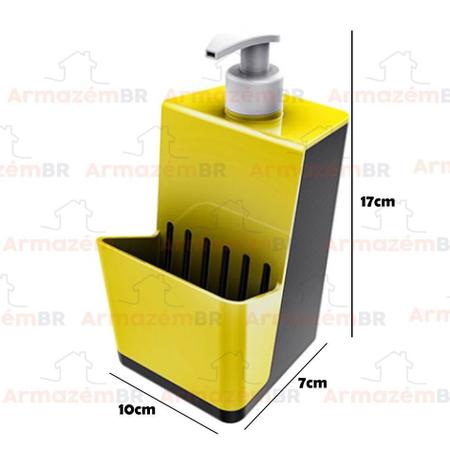 Imagem de Dispenser Porta Detergente Lixeira 5L Cozinha - Amarelo