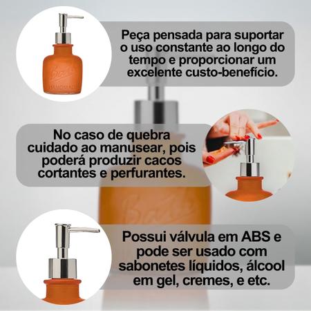 Imagem de Dispenser Porta Sabonete Líquido Bath 320ml Vidro