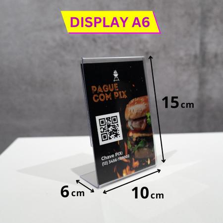 Imagem de Display Expositor Kit A4 A5 A6 Em L Ps Cristal Acrílico 3 un