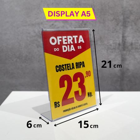 Imagem de Display Expositor Kit A4 A5 A6 Em L Ps Cristal Acrílico 3 un