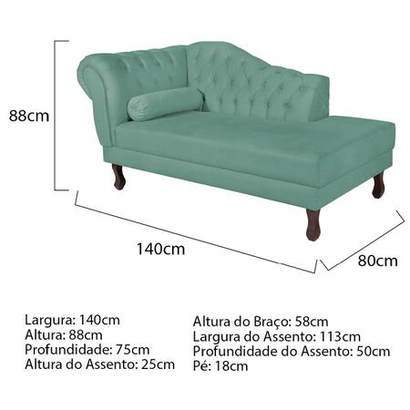 Imagem de Diva Recamier Diana 140cm Lado Direito Linho - ADJ Decor