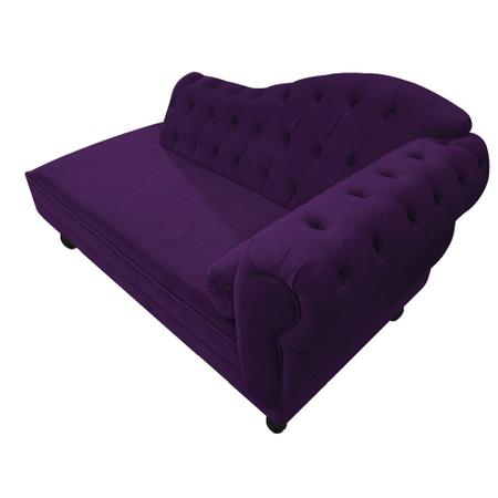 Imagem de Divã Recamier Sofá Juliana 160cm Lado Esquerdo Suede Roxo - AM Decor