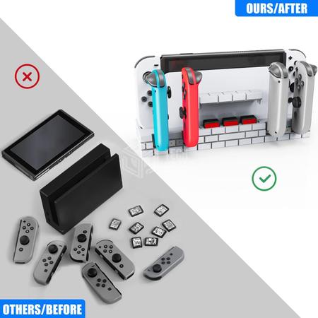 Estação organizadora de jogos Switch com carregador controlador, base de  carregamento para Nintendo Switch e Joycons OLED, armazenamento e  organizador Kytok Switch para jogos, estação de TV, controle profissional,  kit de acessórios 