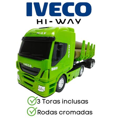 Caminhao Iveco HI-Way com Toras de Madeira - USUAL BRINQUEDOS
