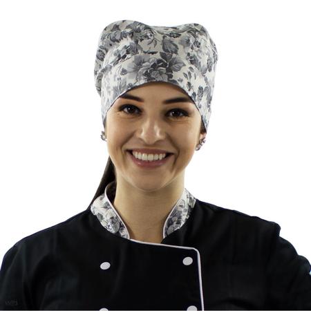 Imagem de Dólmã Bandana e Avental Chef de Cozinha Flores Feminino