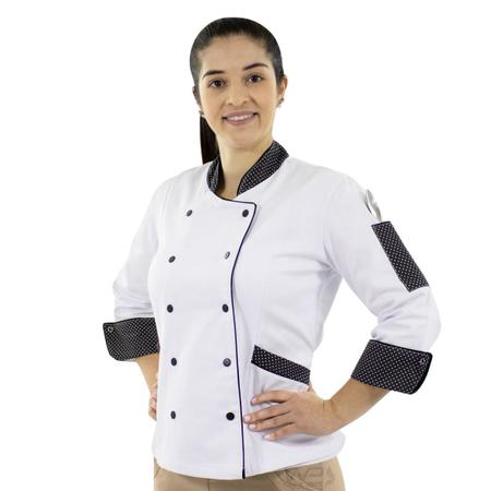 Imagem de Dólmã Chef de Cozinha Feminino Poá