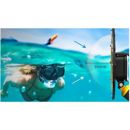 Imagem de Dome Telesin Premium Amplie Visão Subaquática Proteção Total Kit Acessórios Compatível Câmeras de Ação Hero 12 Black Mergulho