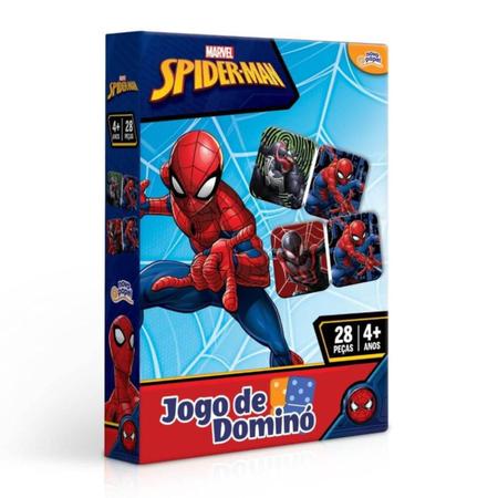 Imagem de Domino Brinquedo Infantil Jogo Homem Aranha C/28 Peças 