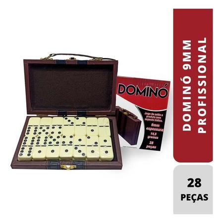 Jogo de Dominó Profissional 28 Pedras Peças Osso Estojo Luxo Metal Jogos - JOGO  DE DOMINO 28 PEDRAS ESTOJO METAL - Jogo de Dominó, Dama e Xadrez - Magazine  Luiza