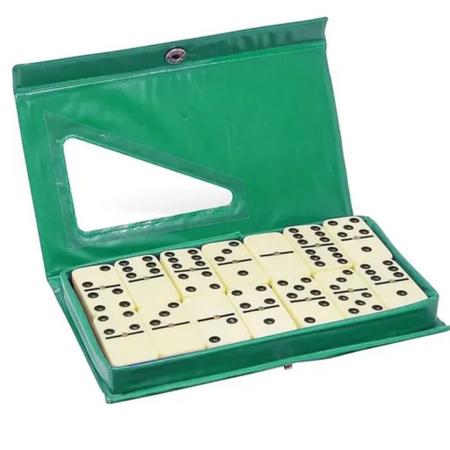 jogo domino 6,5 mm professional de osso com estojo 28 peças - Home