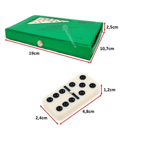 Jogo Dominó Osso 28 Peças Útil Bazar 2x10,5x18cm RF2194 - freitasvarejo