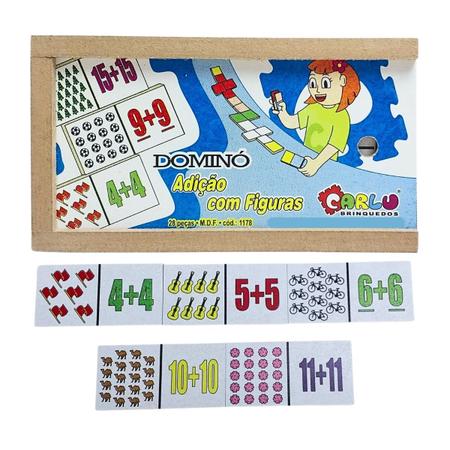 Jogo Dominó Multiplicaçãõ MDF Carlu Brinquedos - Padihey