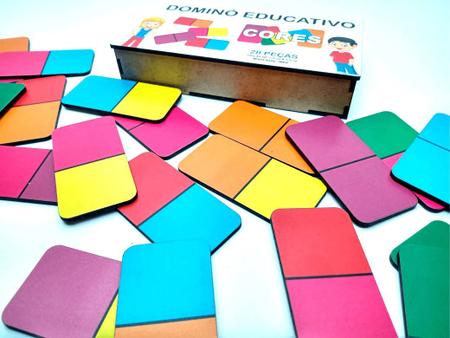 Dominó Jogo Educativo Pedagógico Mdf Matemático Divisão 28pcs Mega Impress