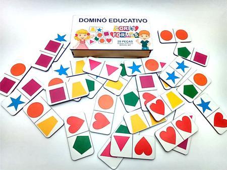 Dominó Jogo Educativo Pedagógico Mdf Frutas 28pcs Mega Impress