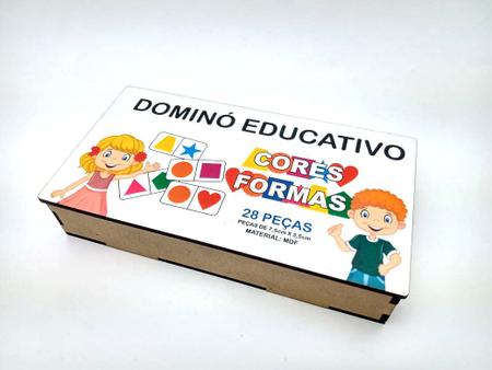 Dominó Jogo Educativo Pedagógico Mdf Frutas 28pcs Mega Impress