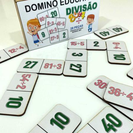 Dominó Jogo Educativo Pedagógico Mdf Matematico Multiplicação 28pcs Mega  Impress