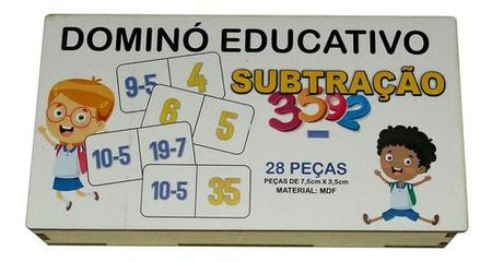Dominó Jogo Educativo Pedagógico Mdf Matematico Multiplicação 28pcs Mega  Impress - Mega Genial