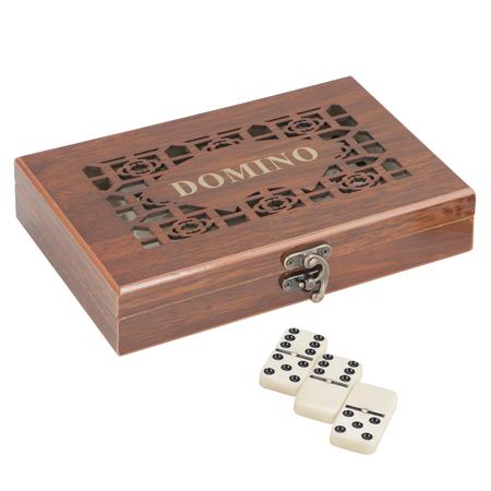 Imagem de Domino Profissional Caixa de Madeira Classico 28 Peças Jogo de Domino de Luxo Peças de osso