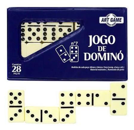 DOMINO GRANDE DE OSSO LATA 28 PECAS R.1914 / UN/ONYX