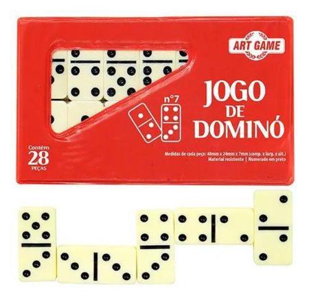 Jogo Dominó Profissional Osso Estojo 28 Peças Reforçadas Kit