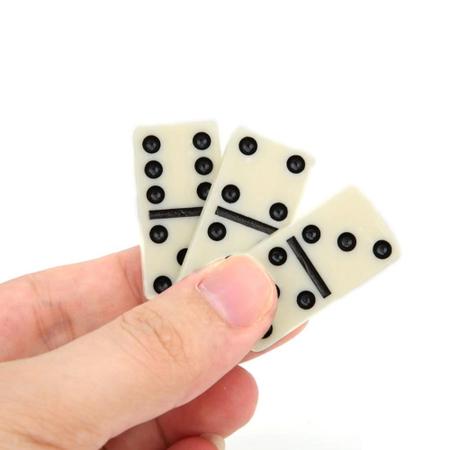 Domino Profissional De Osso: Estojo Com 28 Peças Para Jogos