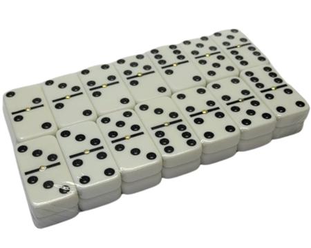 Jogo Domino de Osso Profissional Grande 54x27x12mm Com Estojo 28