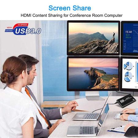 Imagem de Dongle de captura de vídeo USB HDMI 4K para USB HDMI com tela WiFi