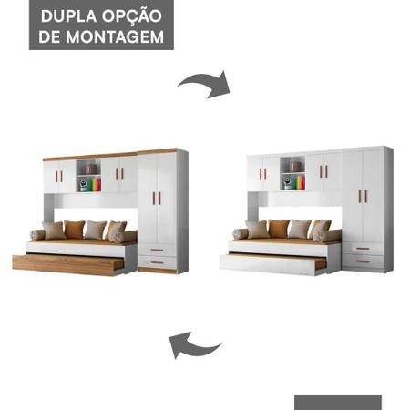 Imagem de Dormitório Infantil Ônix Guarda Roupa, Aéreo 4 Portas e Bicama Flex - Peternella Móveis