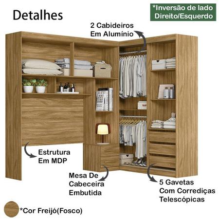 Imagem de Dormitorio Modulado Casal 6 Portas FL0270 Freijo Moval