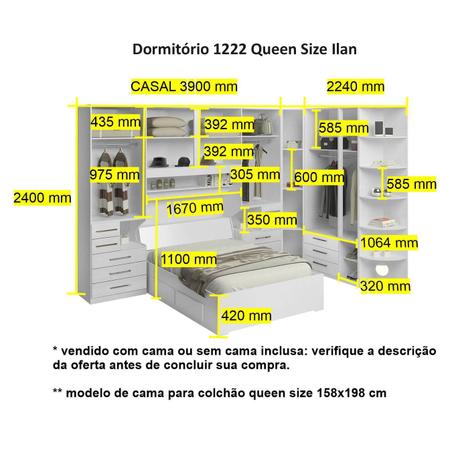 Imagem de Dormitório Queen Size Completo 1222 Branco
