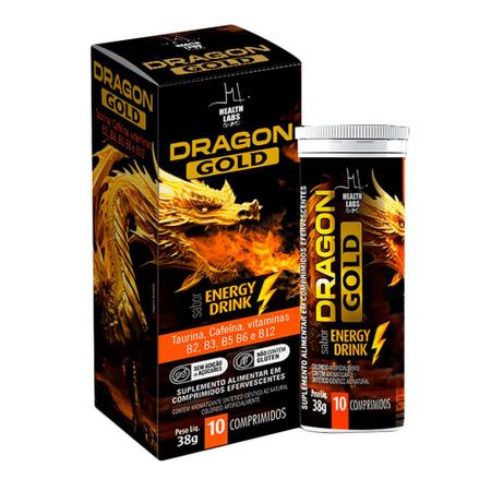 Imagem de Dragon Gold Energy Health Labs Sabor Drink 10 Comprimidos Efervescentes