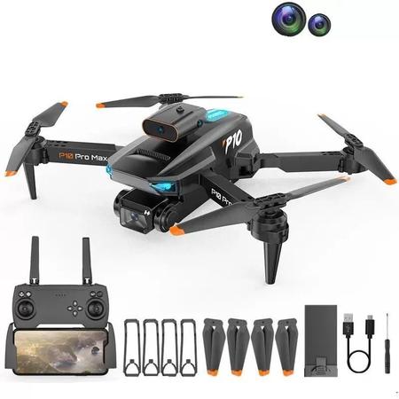 Imagem de Drone P10 Pro com Duas Câmeras Hd Wifi Video e Foto, Voo 360, 3 Velocidades, Sensores Anti Colisão - RC