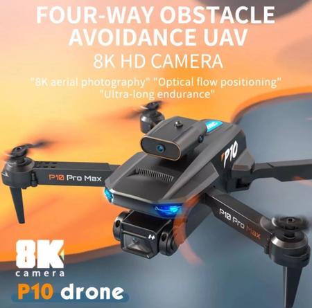 Imagem de Drone P10 Pro com Duas Câmeras Hd Wifi Video e Foto, Voo 360, 3 Velocidades, Sensores Anti Colisão - RC