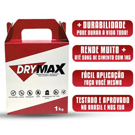 Imagem de Drymax Impermeabilizante E Hidrofugante Para Concreto 1kg