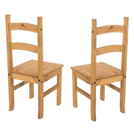 Imagem de Duas Cadeiras em Madeira Maciça Marrom Antique