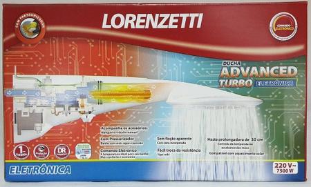Imagem de Ducha Advanced Turbo Eletrônica 7500W 220V Lorenzetti