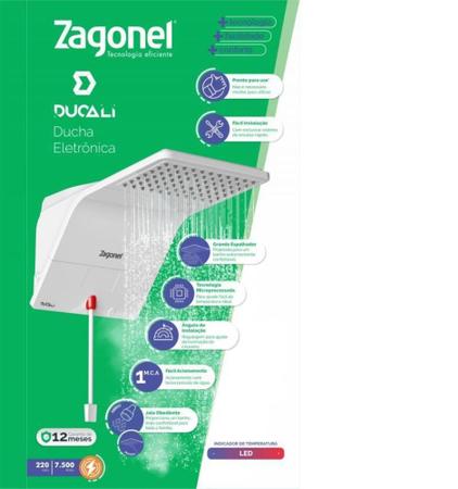 Imagem de Ducha Eletrônica Ducali Branca 7.500W 220V Zagonel