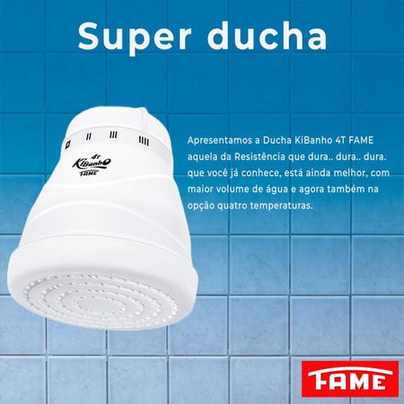 Ducha Fame Ki Banho 4 Temperaturas 127v 5400w C/ Chuveirinho Imagem de Ducha Fame Ki Banho 4 Temperaturas 127v 5400w C/ Chuveirinho
