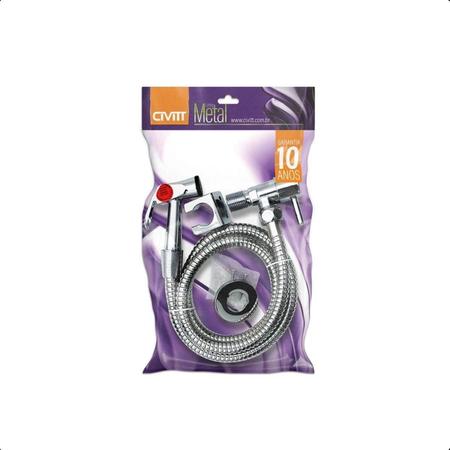 Ducha Higiênica Chuveirinho Metal 1/4 Volta Registo Cromado - Civitt Imagem de Ducha Higiênica Chuveirinho Metal 1/4 Volta Registo Cromado
