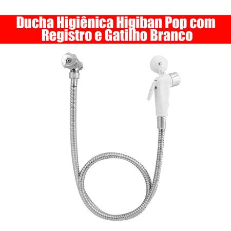 Ducha Higiênica Higiban Pop com Registro e Gatilho Branco Imagem de Ducha Higiênica Higiban Pop com Registro e Gatilho Branco