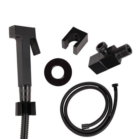 Ducha Higiênica Quadrada Luxo Metal Preto Fosco Completa - Smart Norte Imagem de Ducha Higiênica Quadrada Luxo Metal Preto Fosco Completa