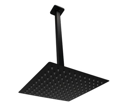 Imagem de Ducha Inox 25x25 Preto Fosco Quadrado com Braço Suporte de Teto 40 cm