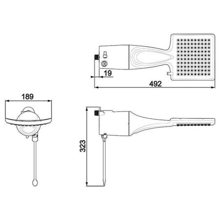 Imagem de Ducha  Loren Shower Ultra eletrônica Mod. 7510156 Branco 220v 7500w Lorenzetti