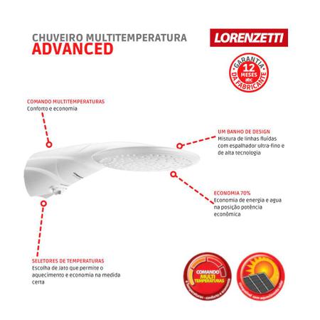 Imagem de Ducha Lorenzetti Advanced Multitemperaturas 220V/6400W 