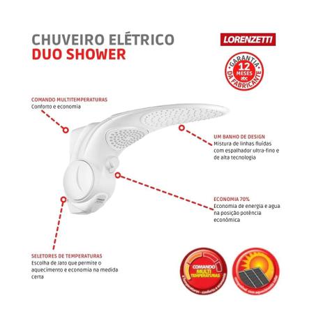 Imagem de Ducha Lorenzetti Duo Shower Multitemperaturas 220V/7500W