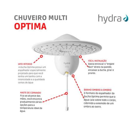 Imagem de Ducha Multitemperaturas Hydra Optima 8T - 220V 7700W