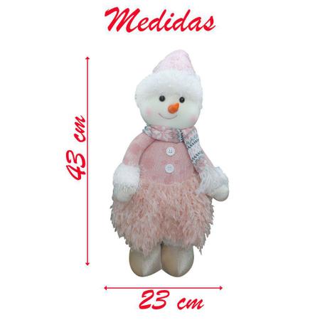 Jogo Papai Noel e Boneco de Neve Sentado Rosê Luxo Gorrinho e Cachecol  Crochê 32cm - Magizi - Yangzi - Boneco Papai Noel - Magazine Luiza