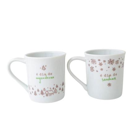 Imagem de Dupla de caneca cerâmica 140ml naturals sonhar uatt