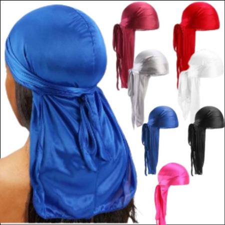 Bandana Durag Preta / Touca Dureg Waves 360 Tecido Especial